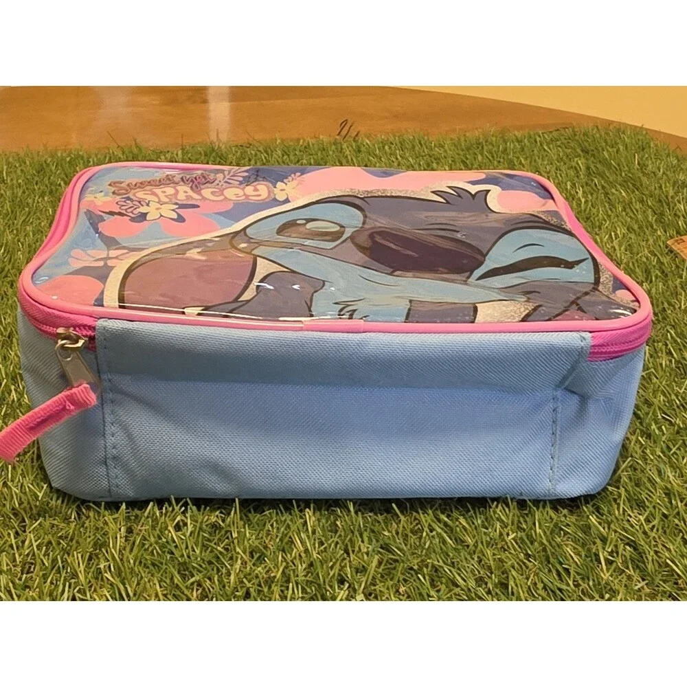 Disney STITCH Insulated Lunch Box Tote Blue & Pink BPA-Free Bag NWT 9.5